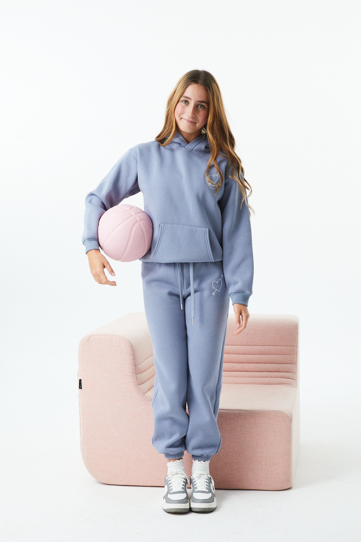 Lea Fall Blue Sky French Terry Oversized Hoodie - Lucky