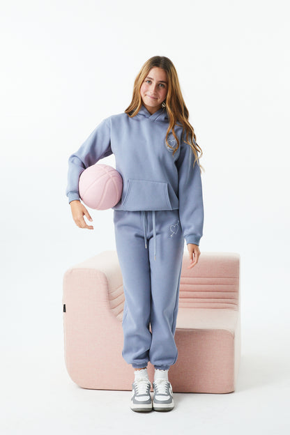 Lea Fall Blue Sky French Terry Oversized Hoodie - Lucky