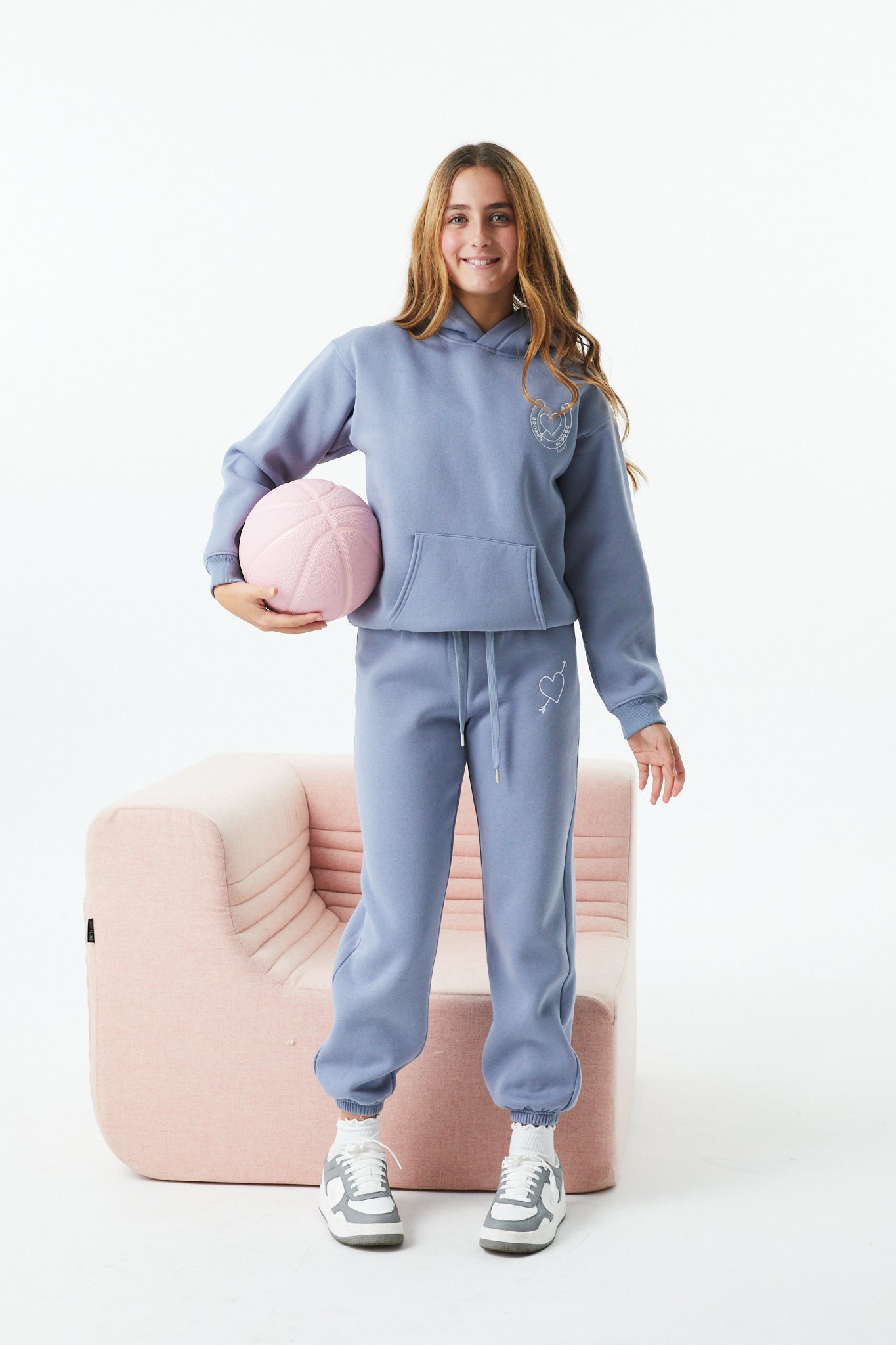 Lea Fall Blue Sky French Terry Oversized Hoodie - Lucky