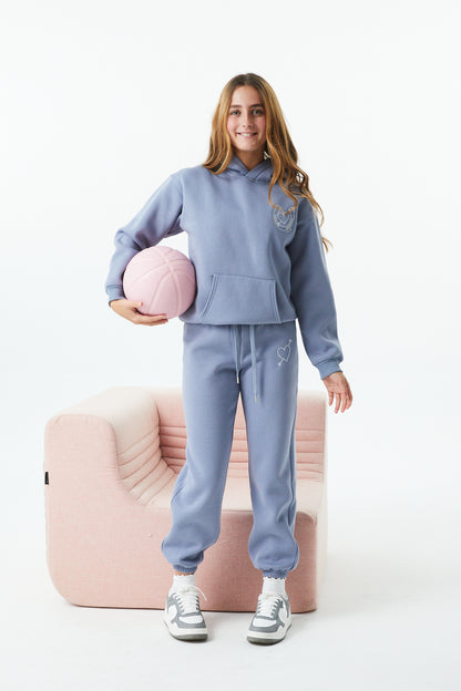 Lea Fall Blue Sky French Terry Oversized Hoodie - Lucky