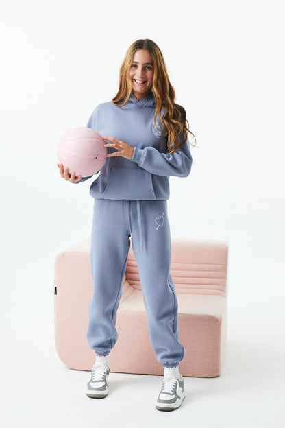 Lea Fall Blue Sky French Terry Oversized Hoodie - Lucky
