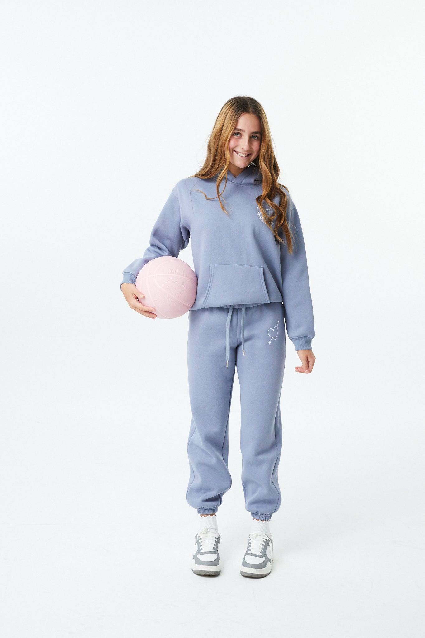 Lea Fall Blue Sky French Terry Oversized Hoodie - Lucky