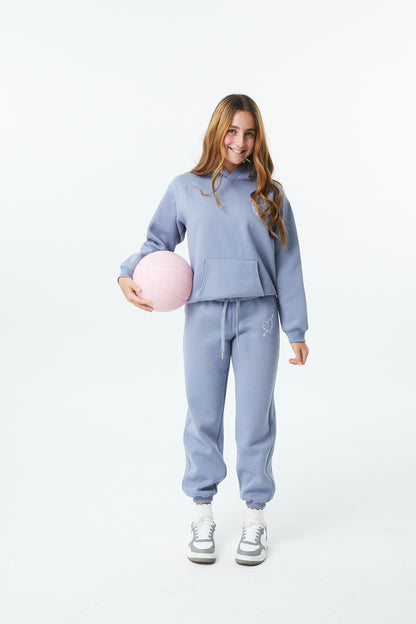 Lea Fall Blue Sky French Terry Oversized Hoodie - Lucky