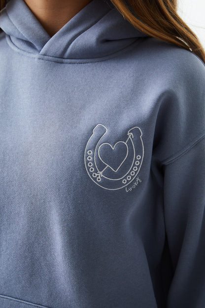 Lea Fall Blue Sky French Terry Oversized Hoodie - Lucky