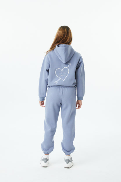 Lea Fall Blue Sky French Terry Oversized Hoodie - Lucky