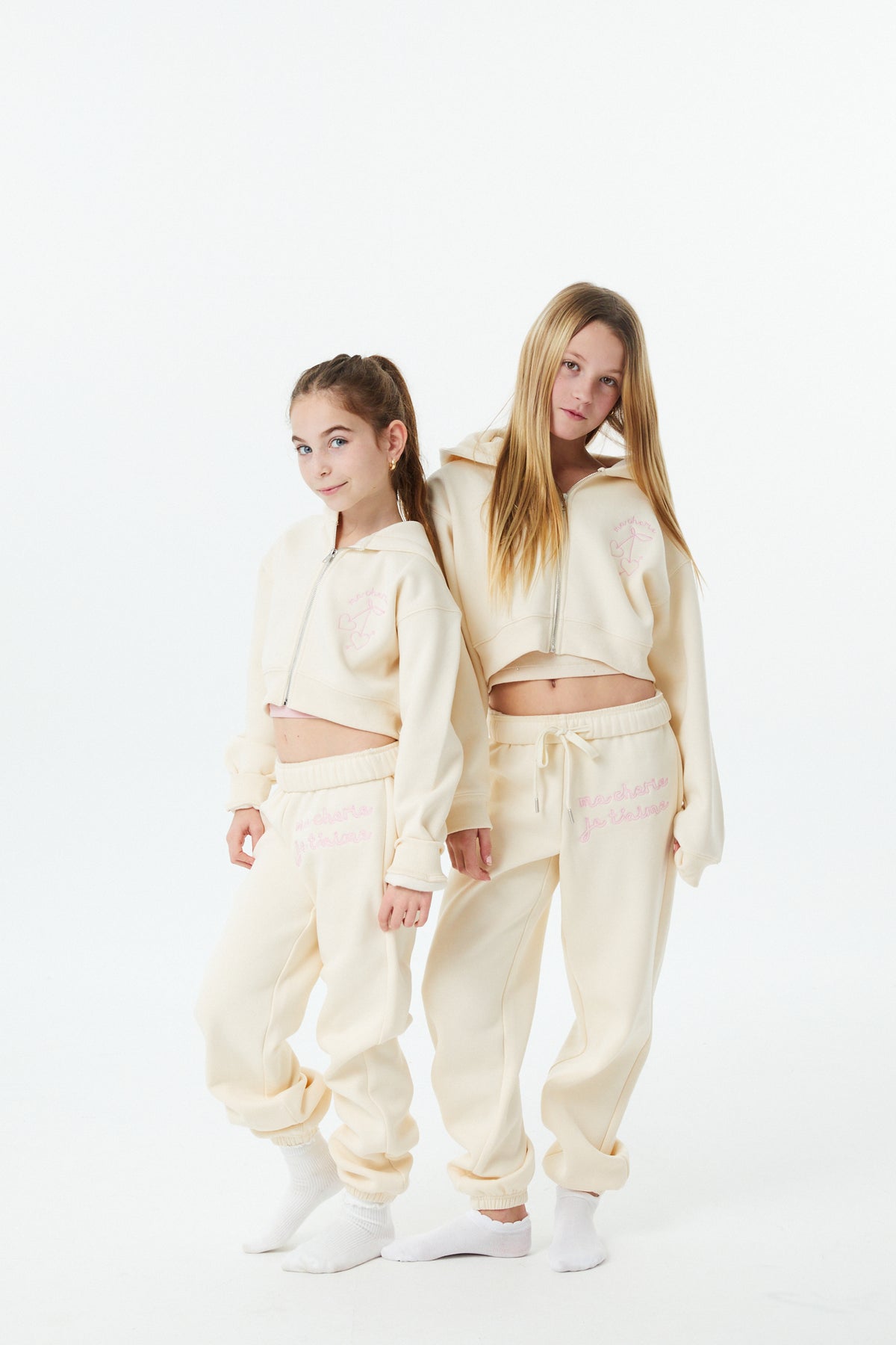 Mia Winter White French Terry Zip up Hoodie - Ma Cherie