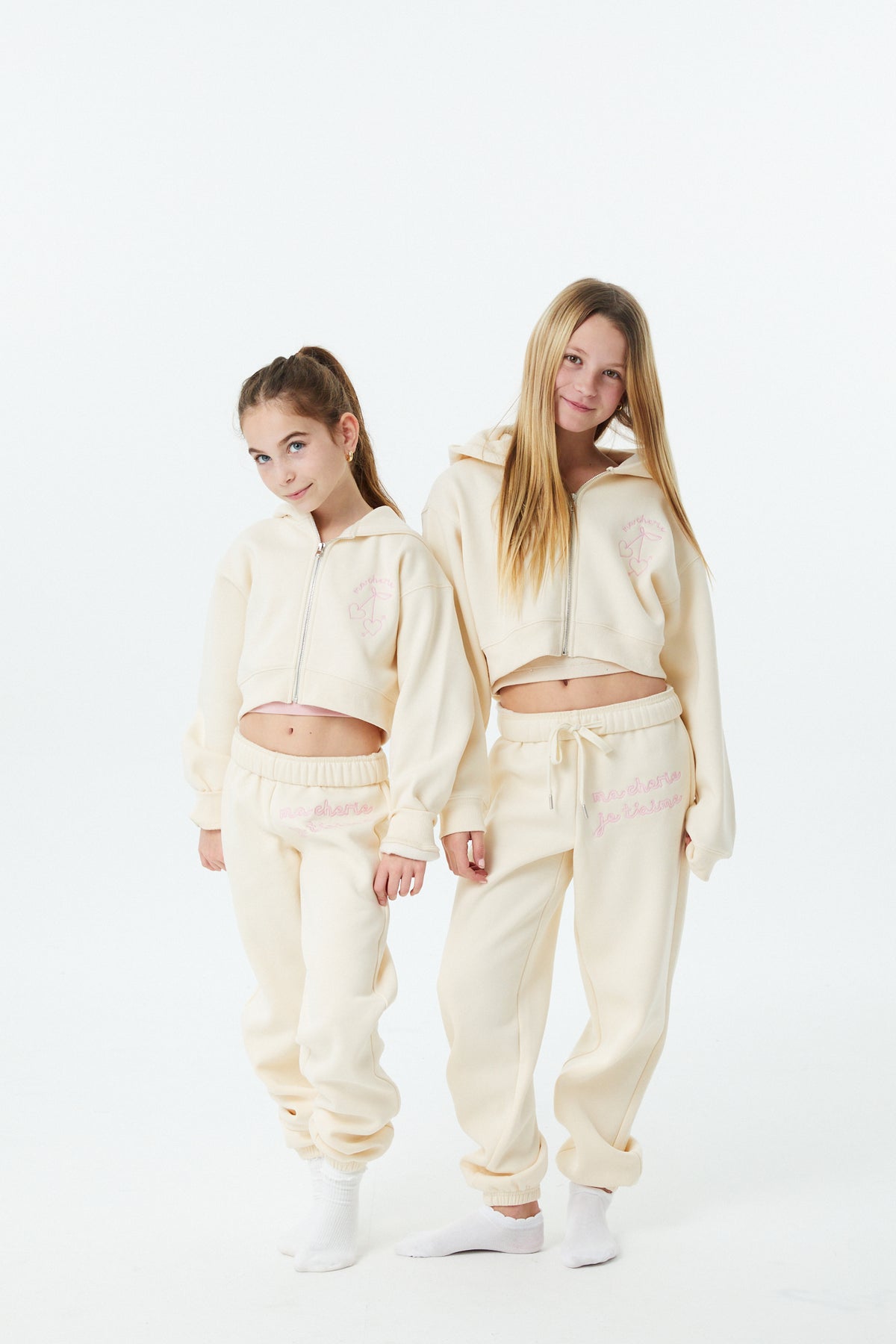 Mia Winter White French Terry Zip up Hoodie - Ma Cherie