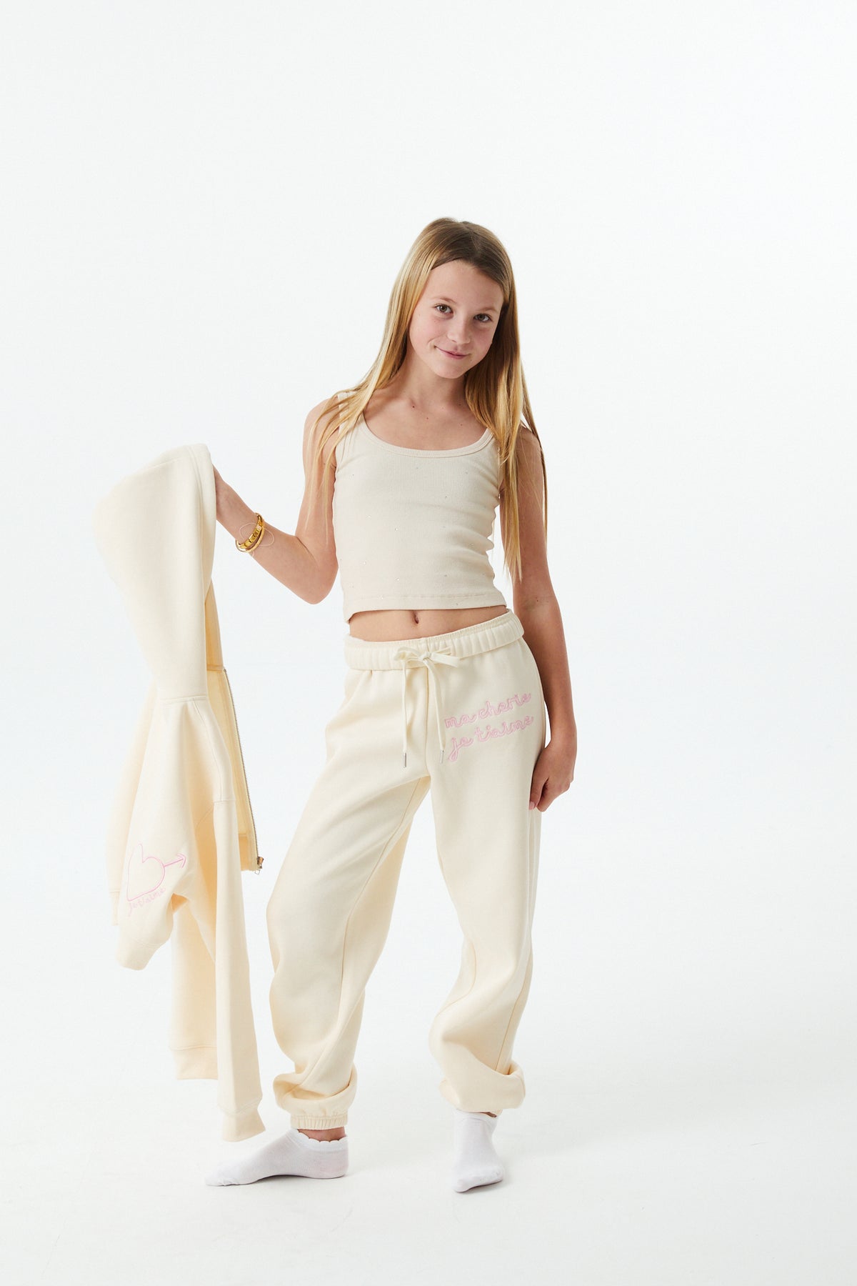 Jessie Winter White French Terry Jogger - Ma Cherie