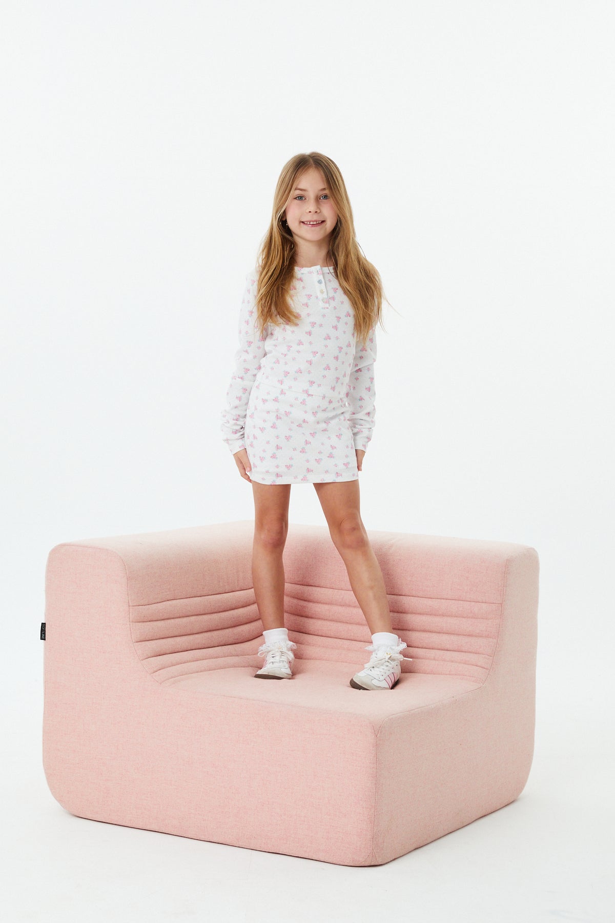 Savi White With Pink Thermal Henley
