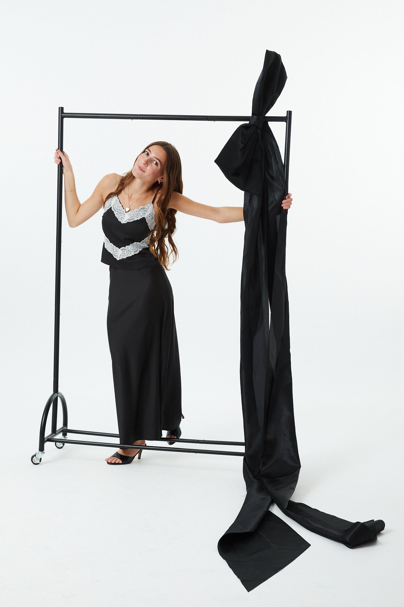 Joey Black Satin Maxi Skirt
