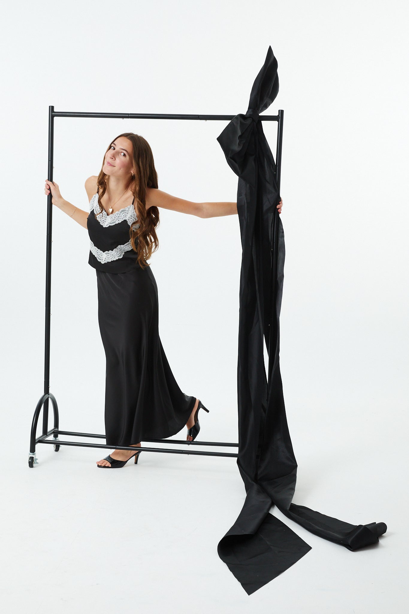 Joey Black Satin Maxi Skirt