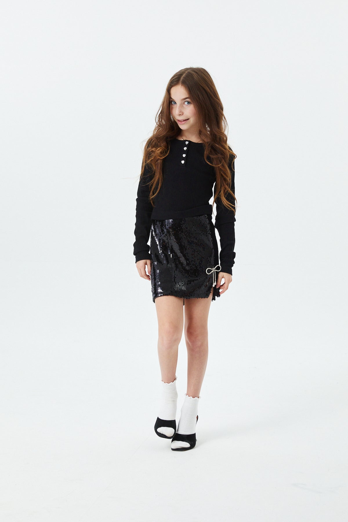 Savi Black Lightweight Ribbed Henley