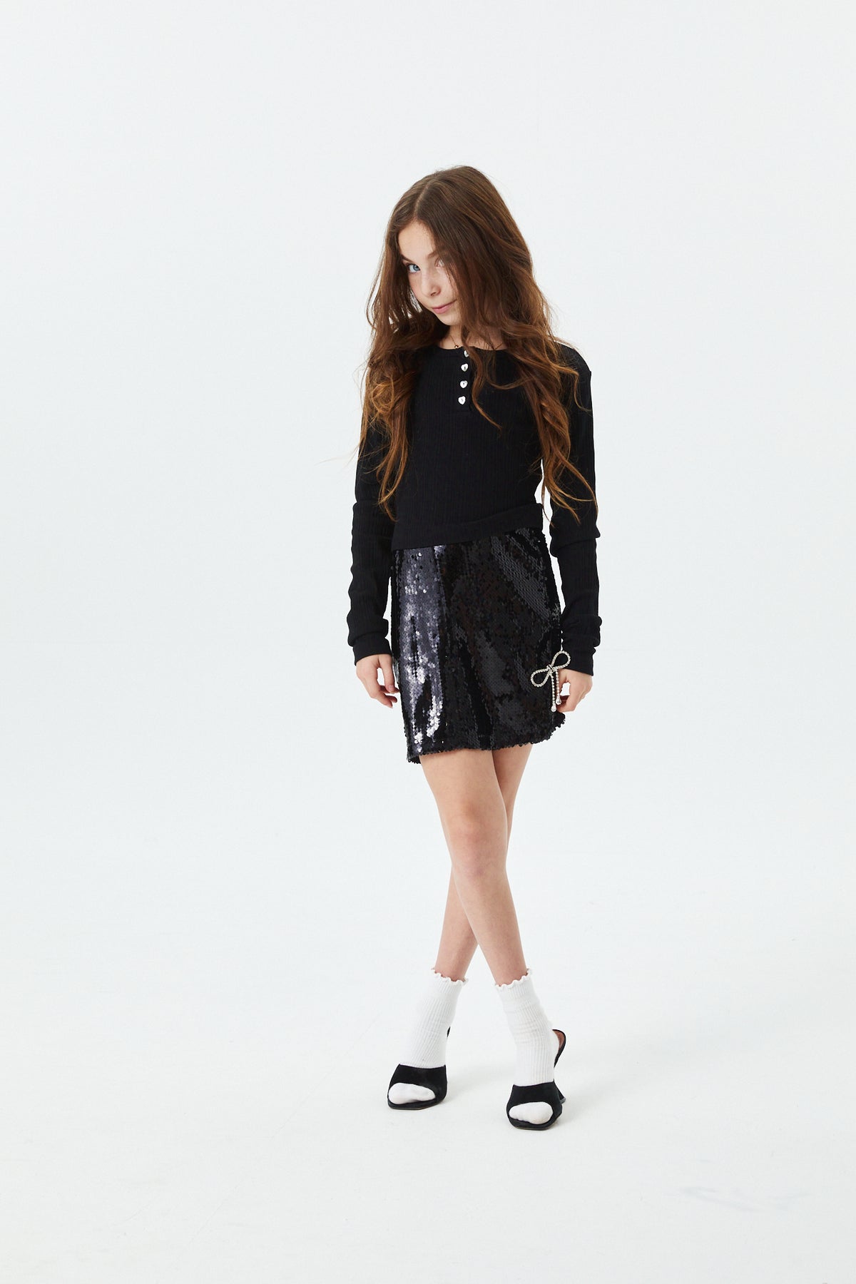 Savi Black Lightweight Ribbed Henley