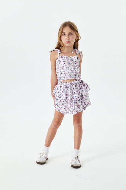 Georgia Romantic Rose Satin Smocked Top