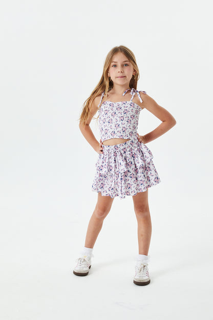 Georgia Romantic Rose Satin Smocked Top