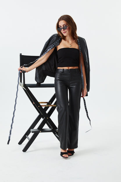 Valley Black Vegan Leather Jacket