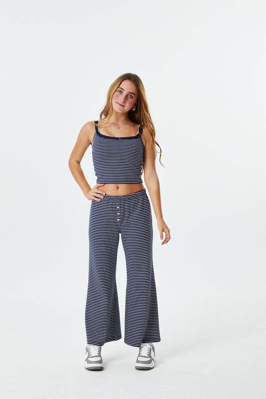 Lizzie Navy and White Stripe Tank