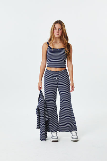 Lizzie Navy and White Stripe Tank