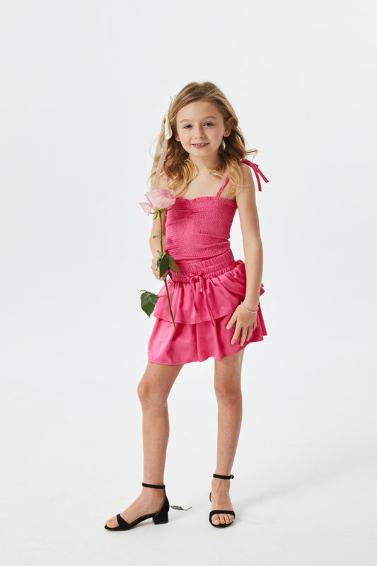 Willow Lipstick Pink Satin Skort