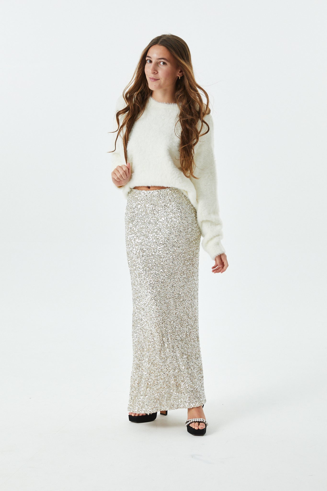 Delfina Long Sequin Skirt