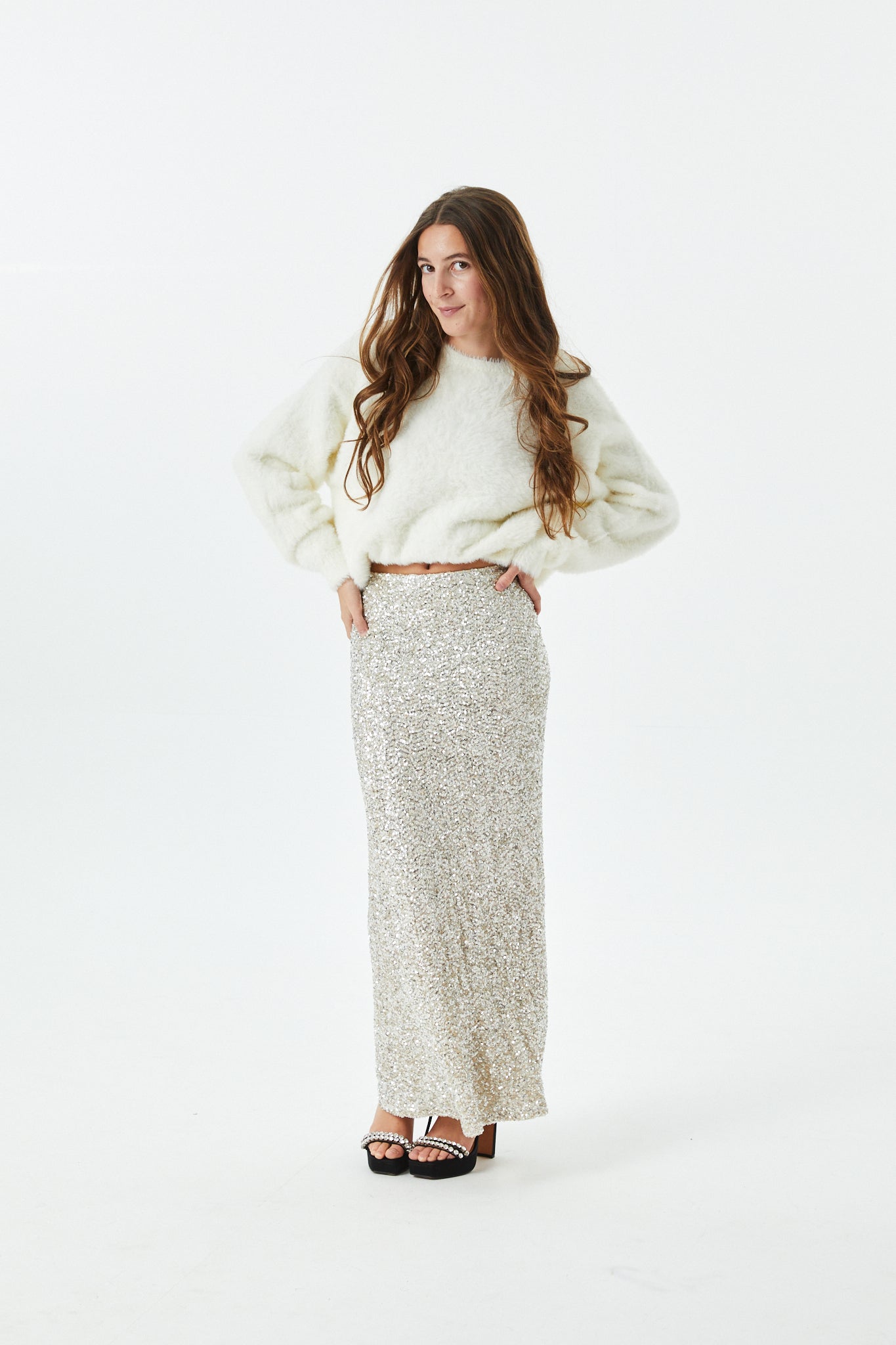 Delfina Long Sequin Skirt