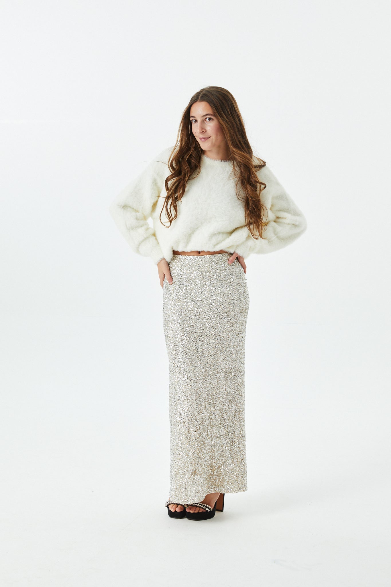 Delfina Long Sequin Skirt