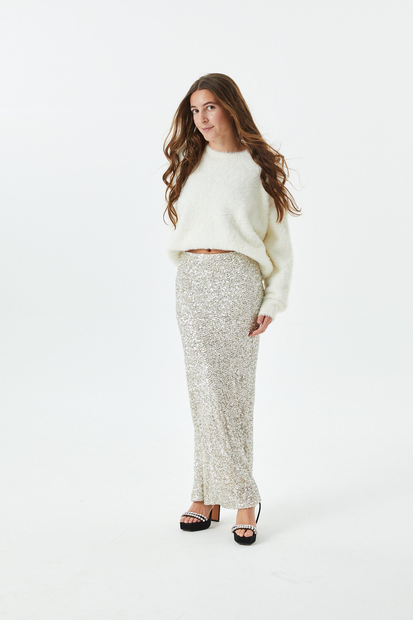 Delfina Long Sequin Skirt