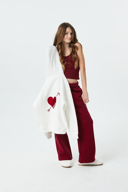Lea White French Terry Oversized Hoodie - Ace