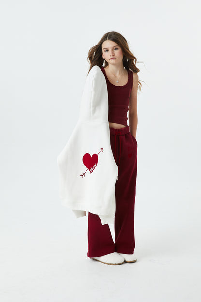 Lea White French Terry Oversized Hoodie - Ace