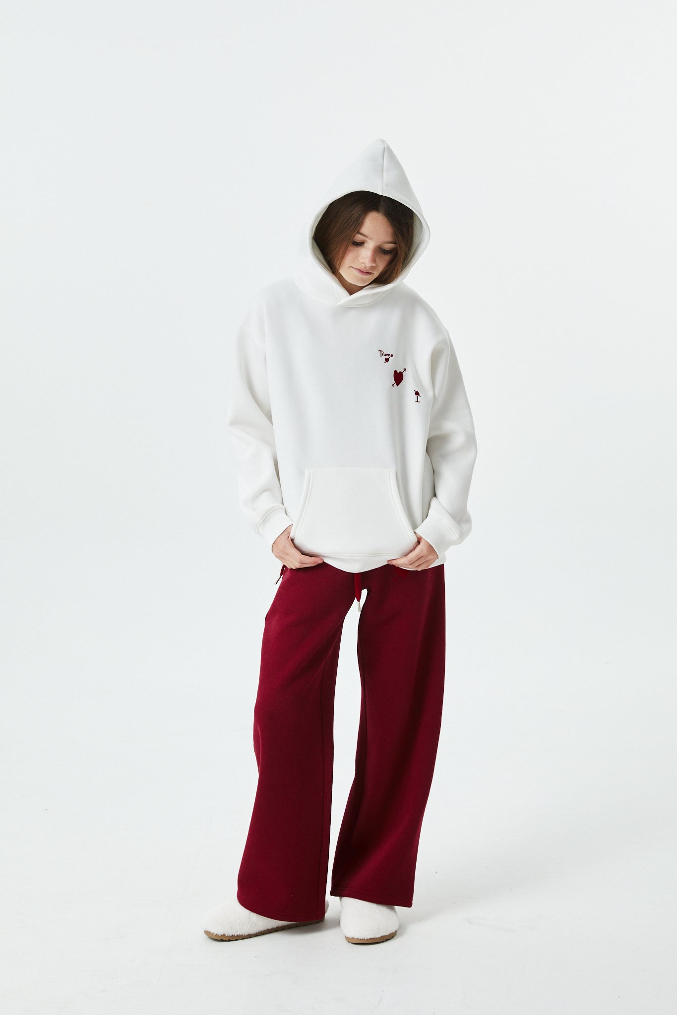 Lea White French Terry Oversized Hoodie - Ace