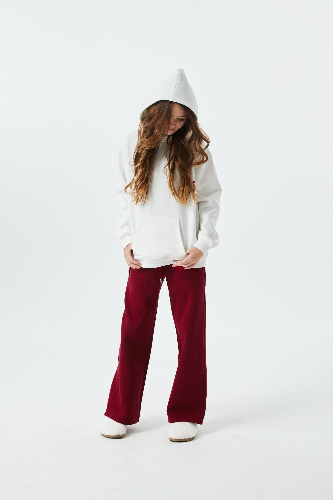Lea White French Terry Oversized Hoodie - Ace
