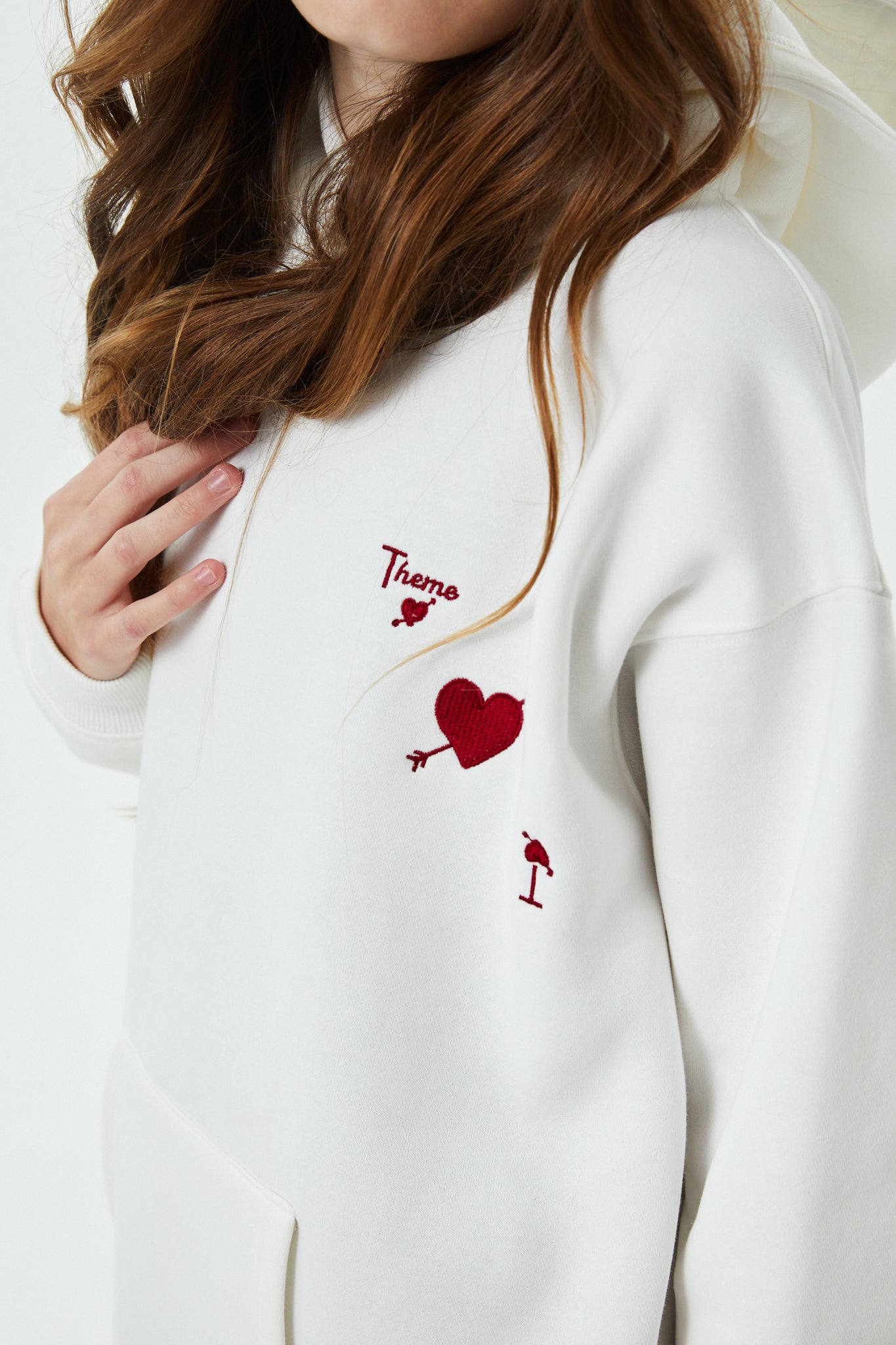 Lea White French Terry Oversized Hoodie - Ace