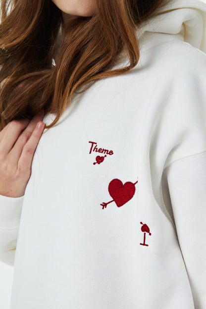 Lea White French Terry Oversized Hoodie - Ace