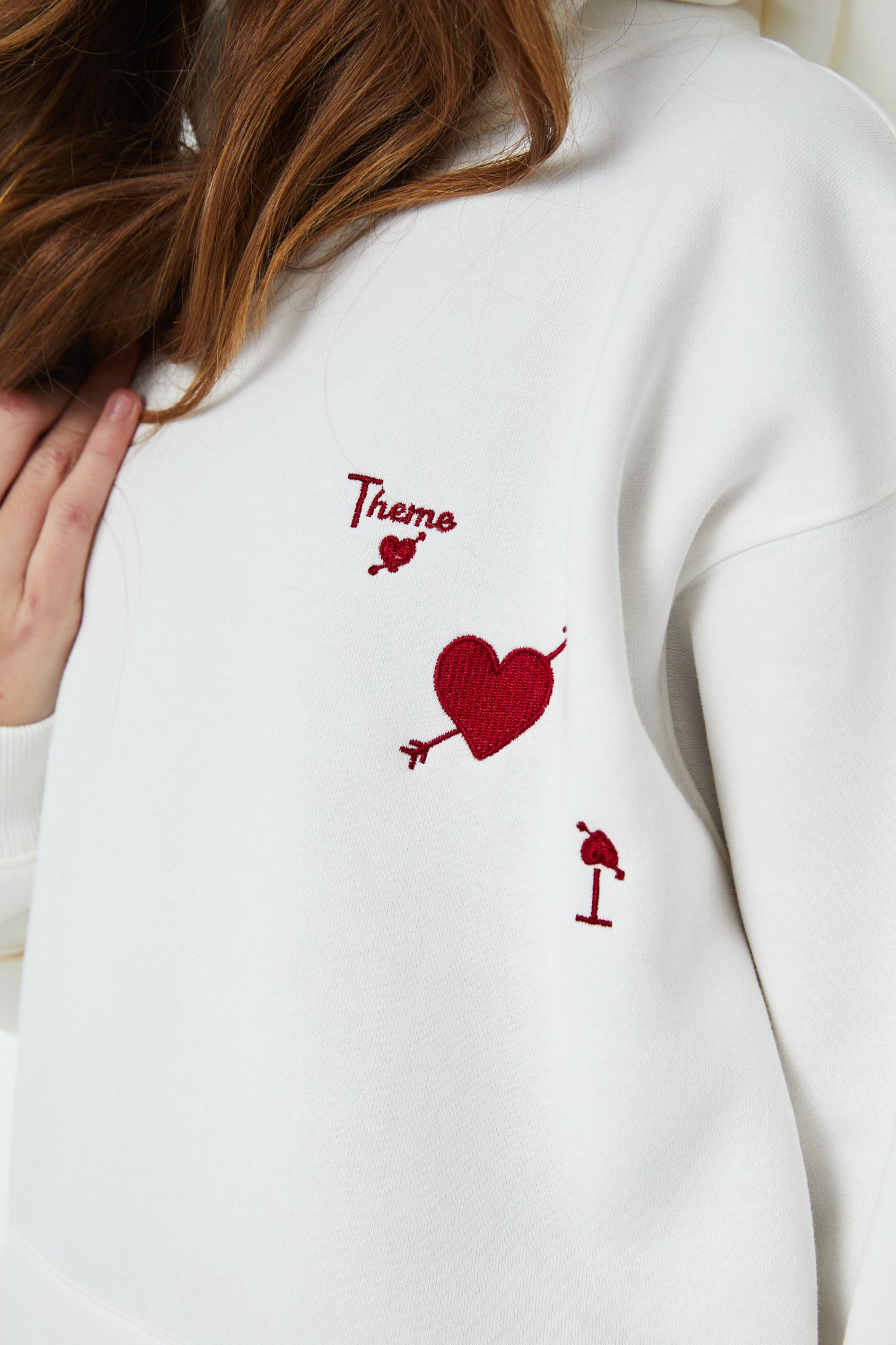 Lea White French Terry Oversized Hoodie - Ace