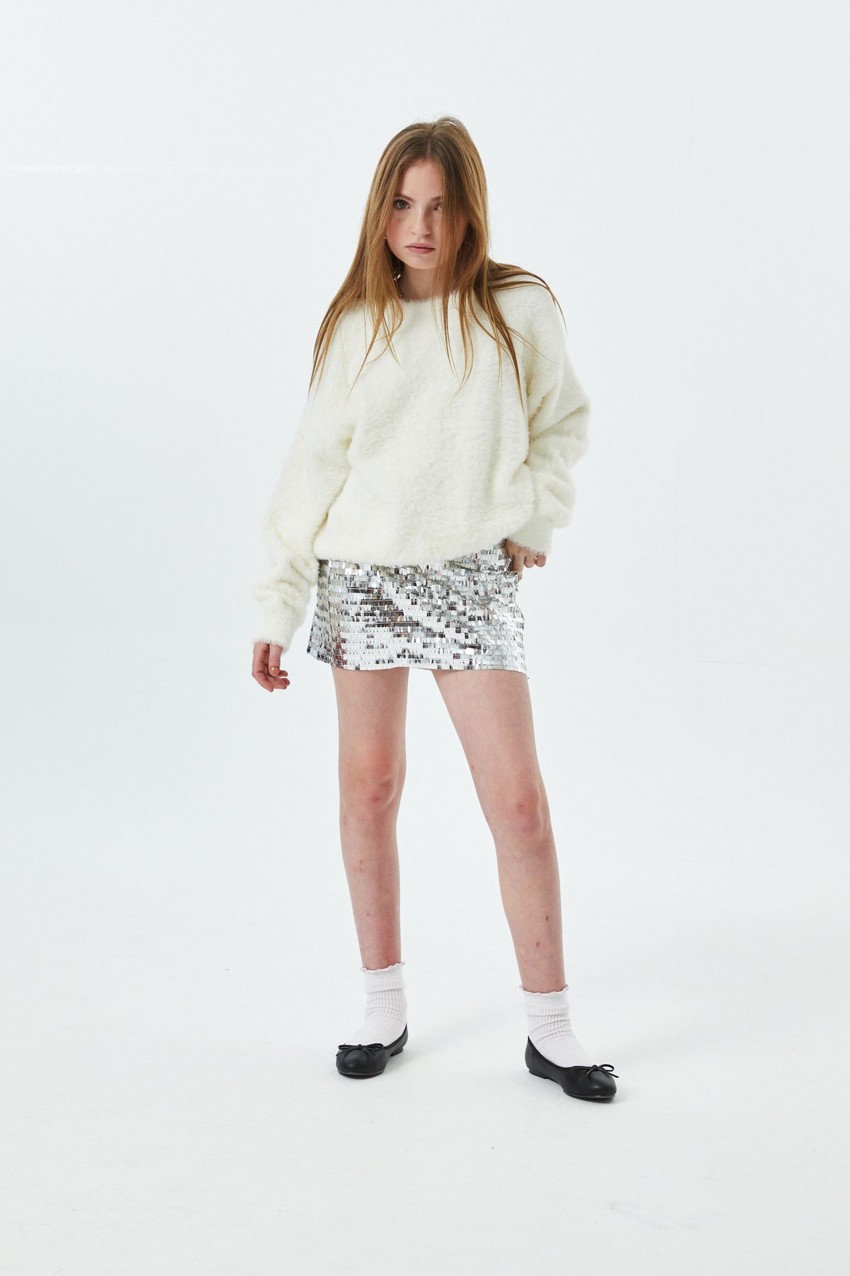 Kendall Silver Sequin Mini Skort