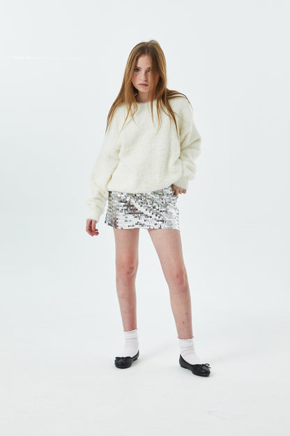 Kendall Silver Sequin Mini Skort