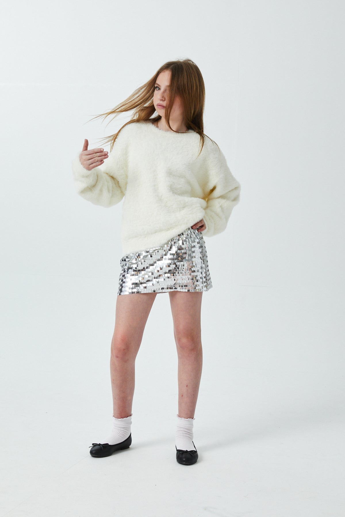 Kendall Silver Sequin Mini Skort