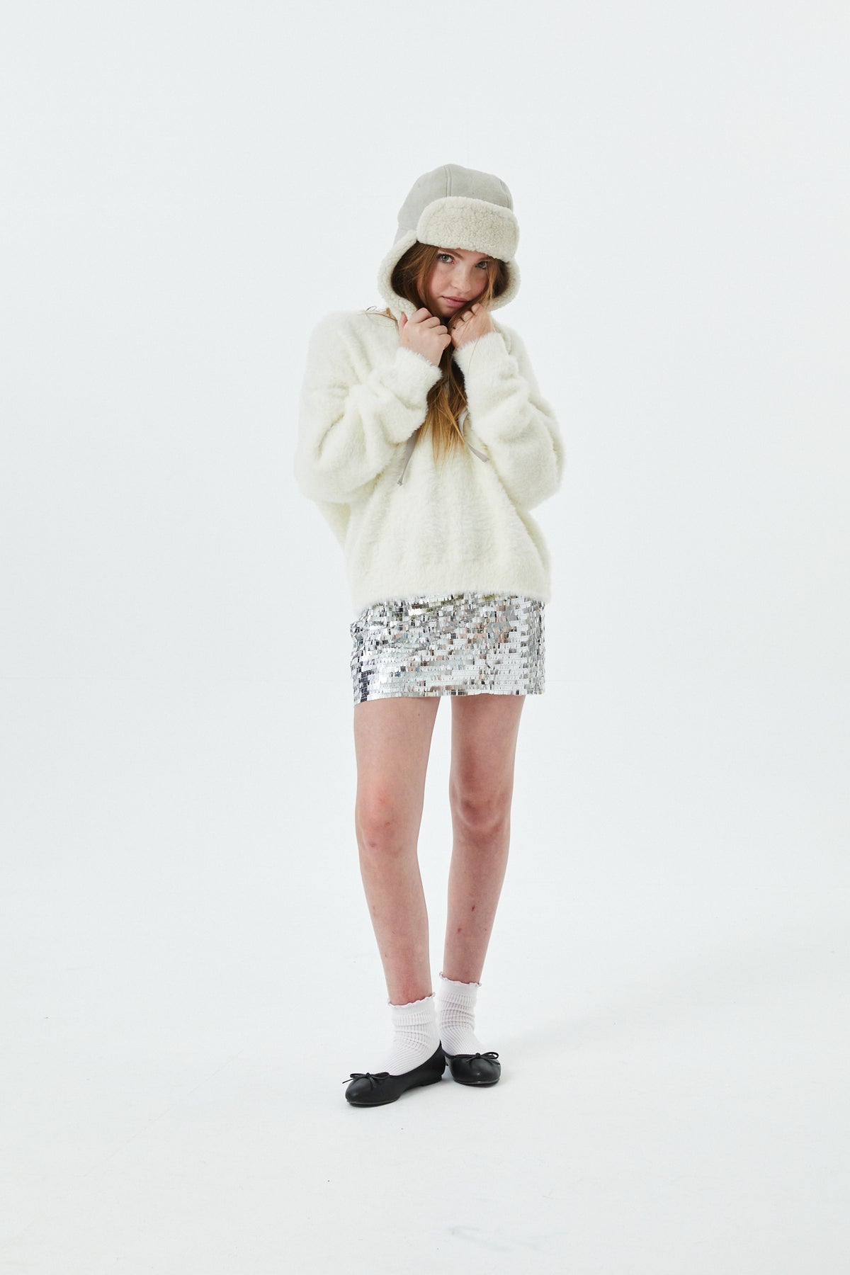 Kendall Silver Sequin Mini Skort
