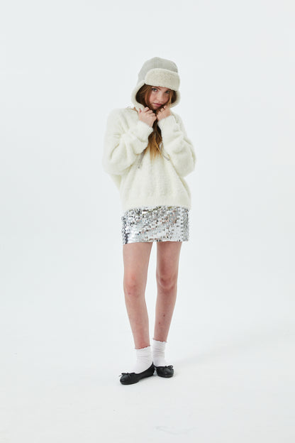 Kendall Silver Sequin Mini Skort