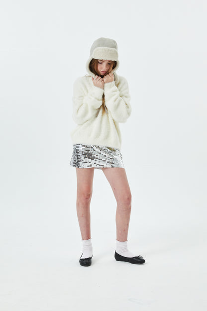 Kendall Silver Sequin Mini Skort