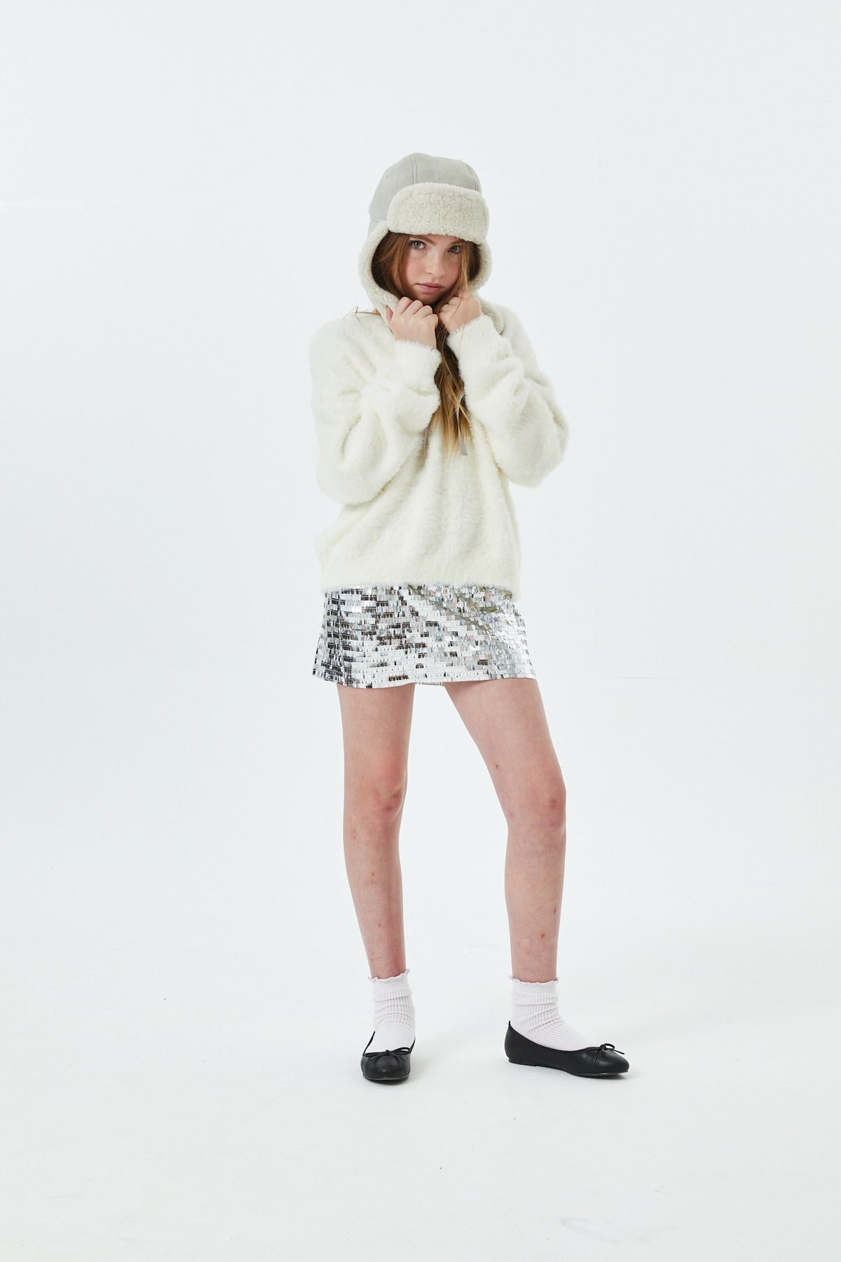 Kendall Silver Sequin Mini Skort