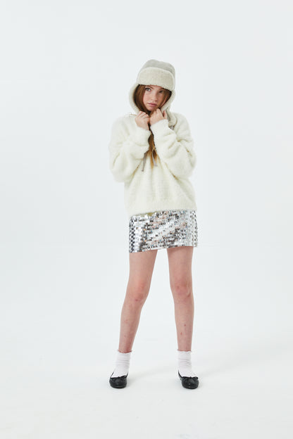 Kendall Silver Sequin Mini Skort