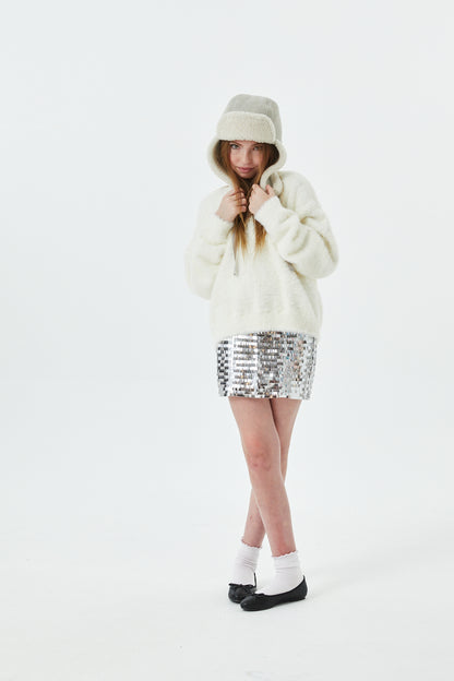 Kendall Silver Sequin Mini Skort