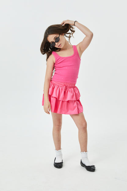 Harlow Lipstick Ribbed Heart Tank