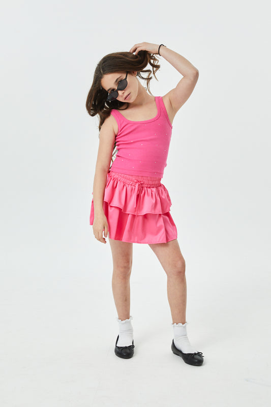 Willow Lipstick Pink Satin Skort