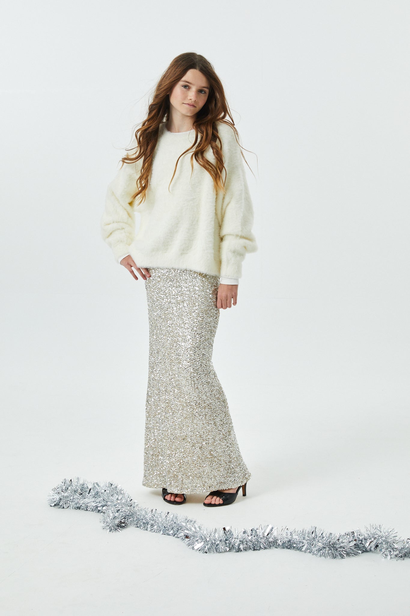 Delfina Long Sequin Skirt