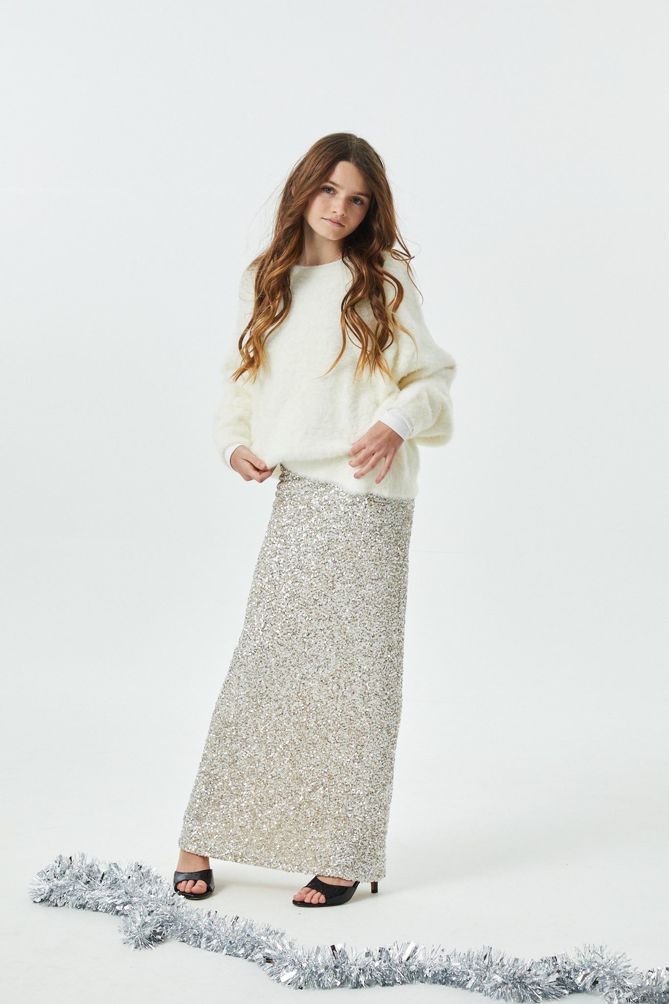 Delfina Long Sequin Skirt