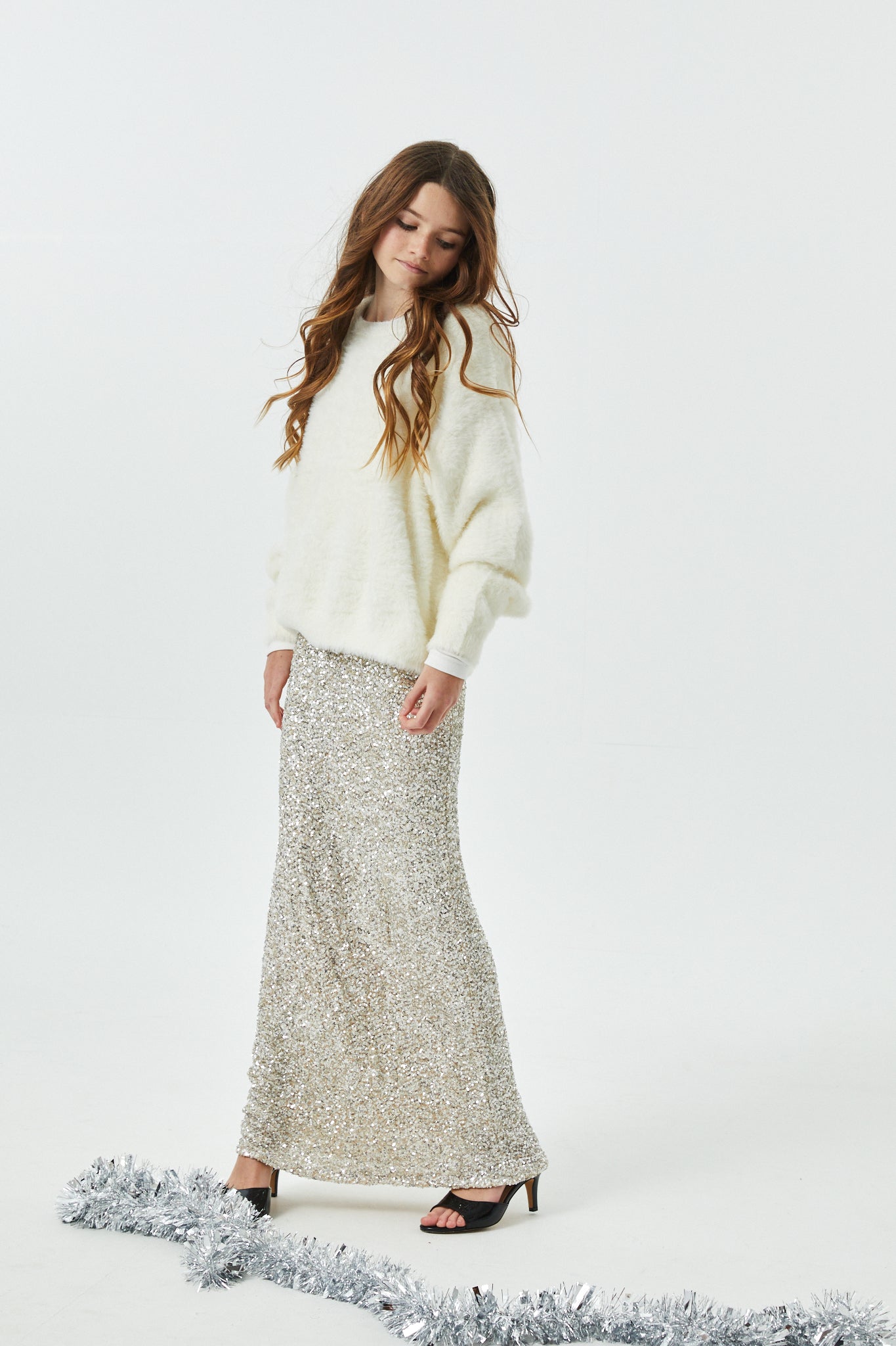 Delfina Long Sequin Skirt