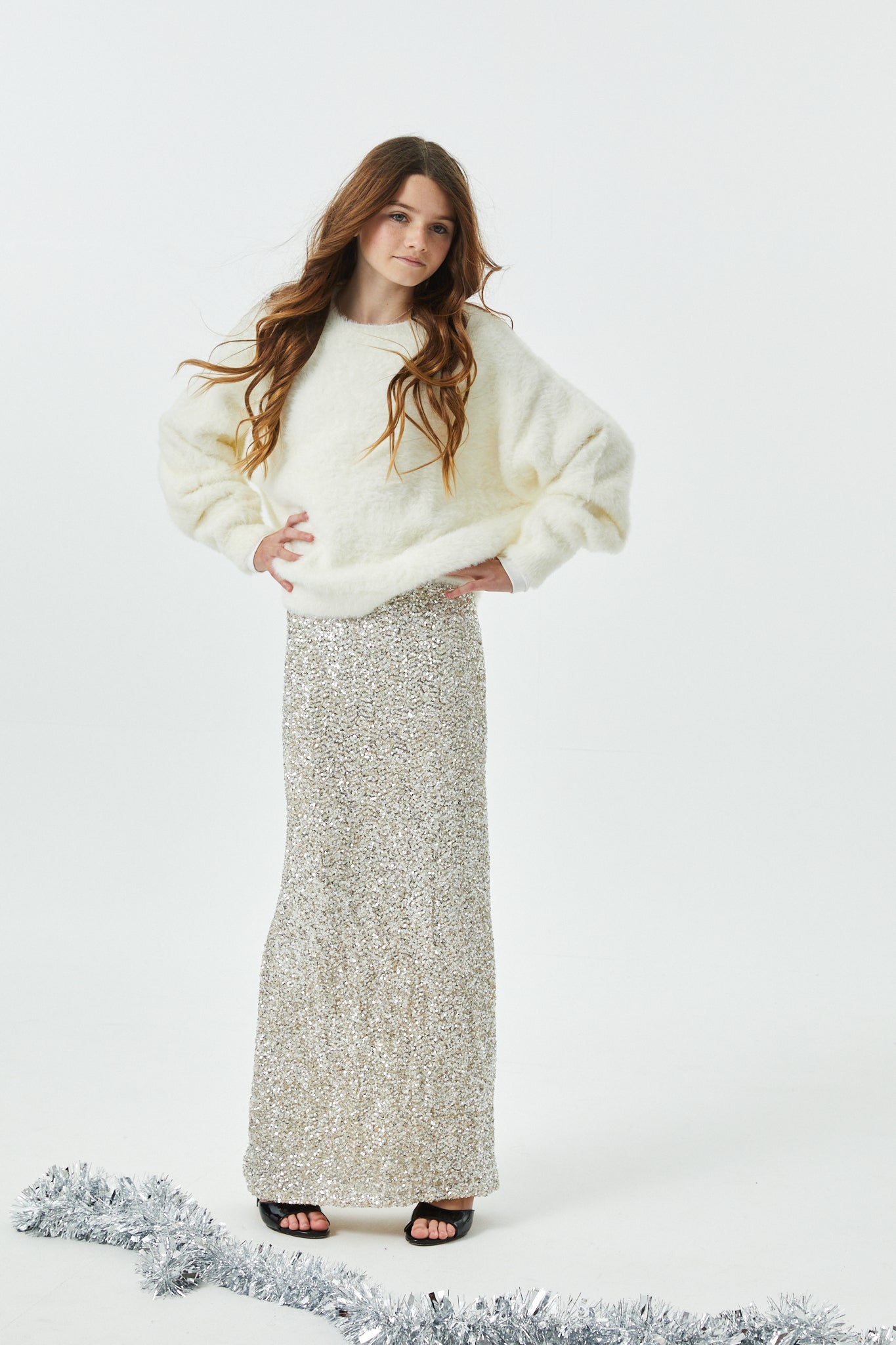 Delfina Long Sequin Skirt