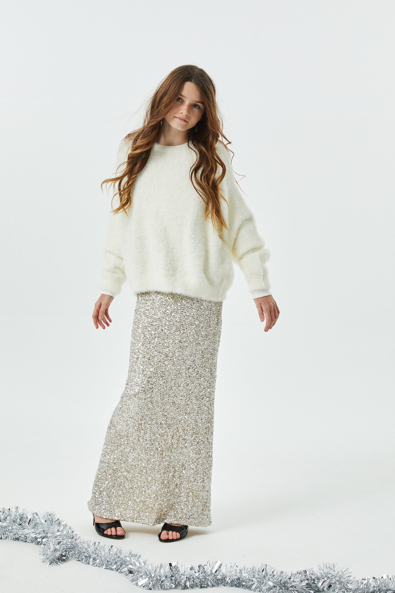 Delfina Long Sequin Skirt